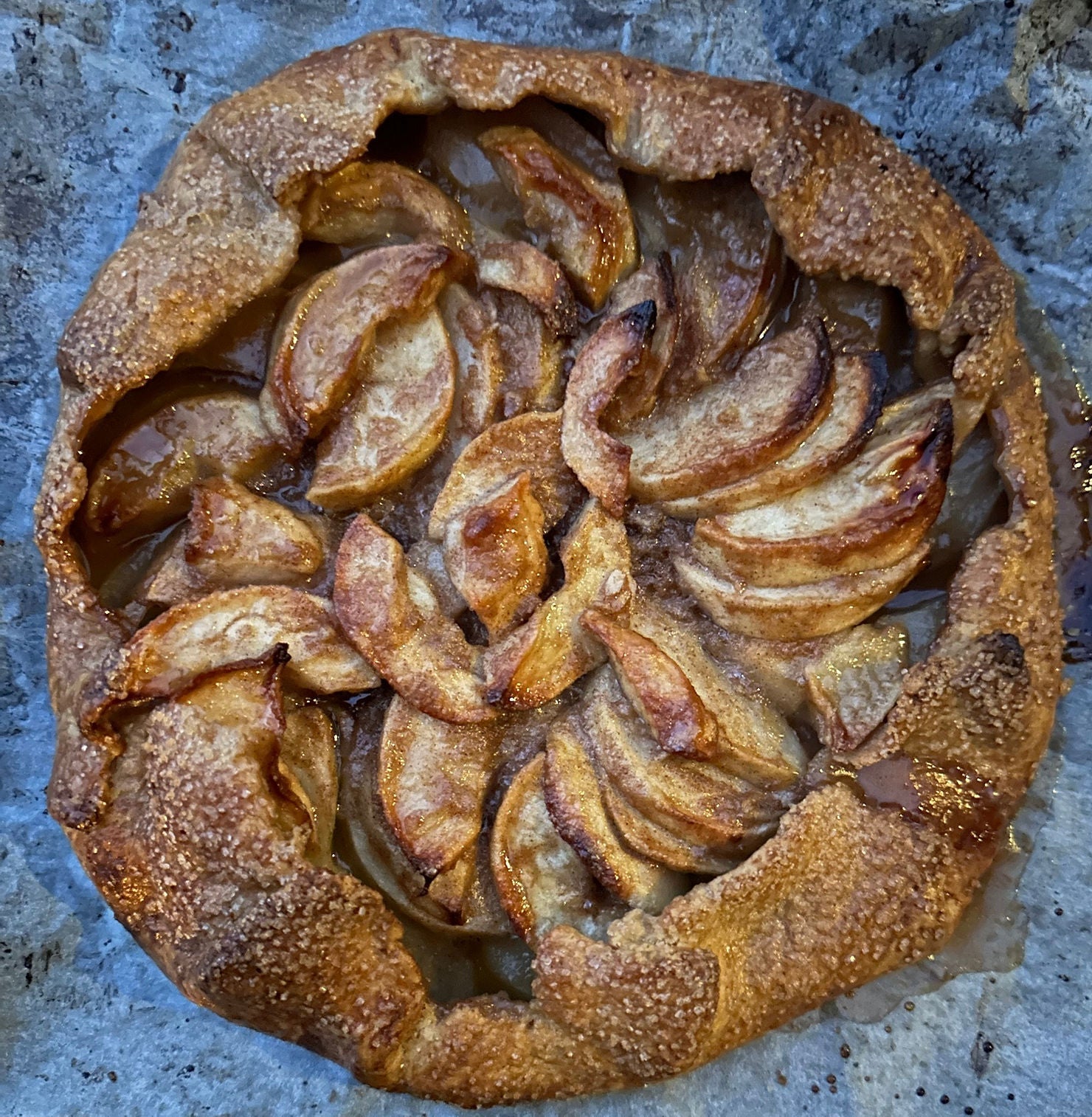 Rye and spelt apple galette