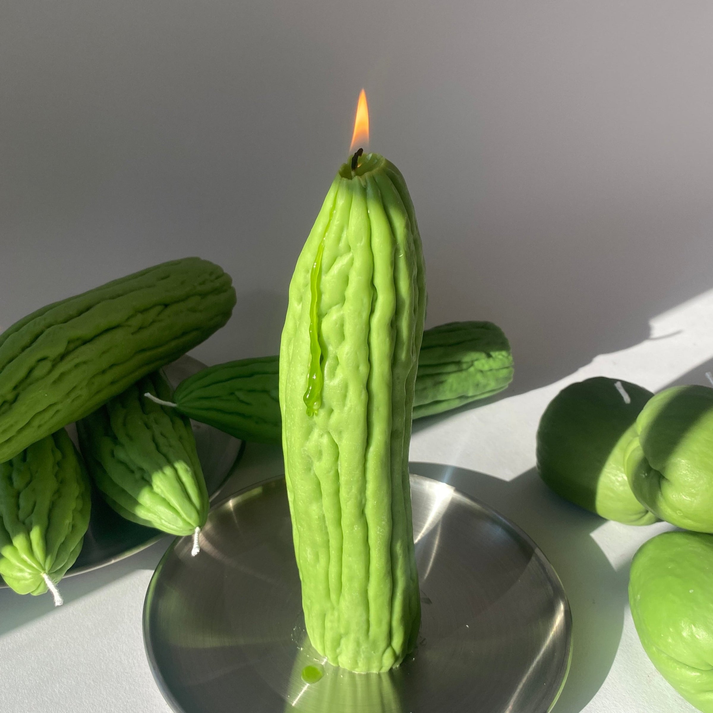 Bitter melon candle hand poured vegan soy wax.