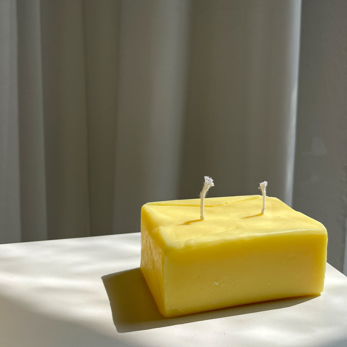 Butter candle hand poured vegan soy wax.