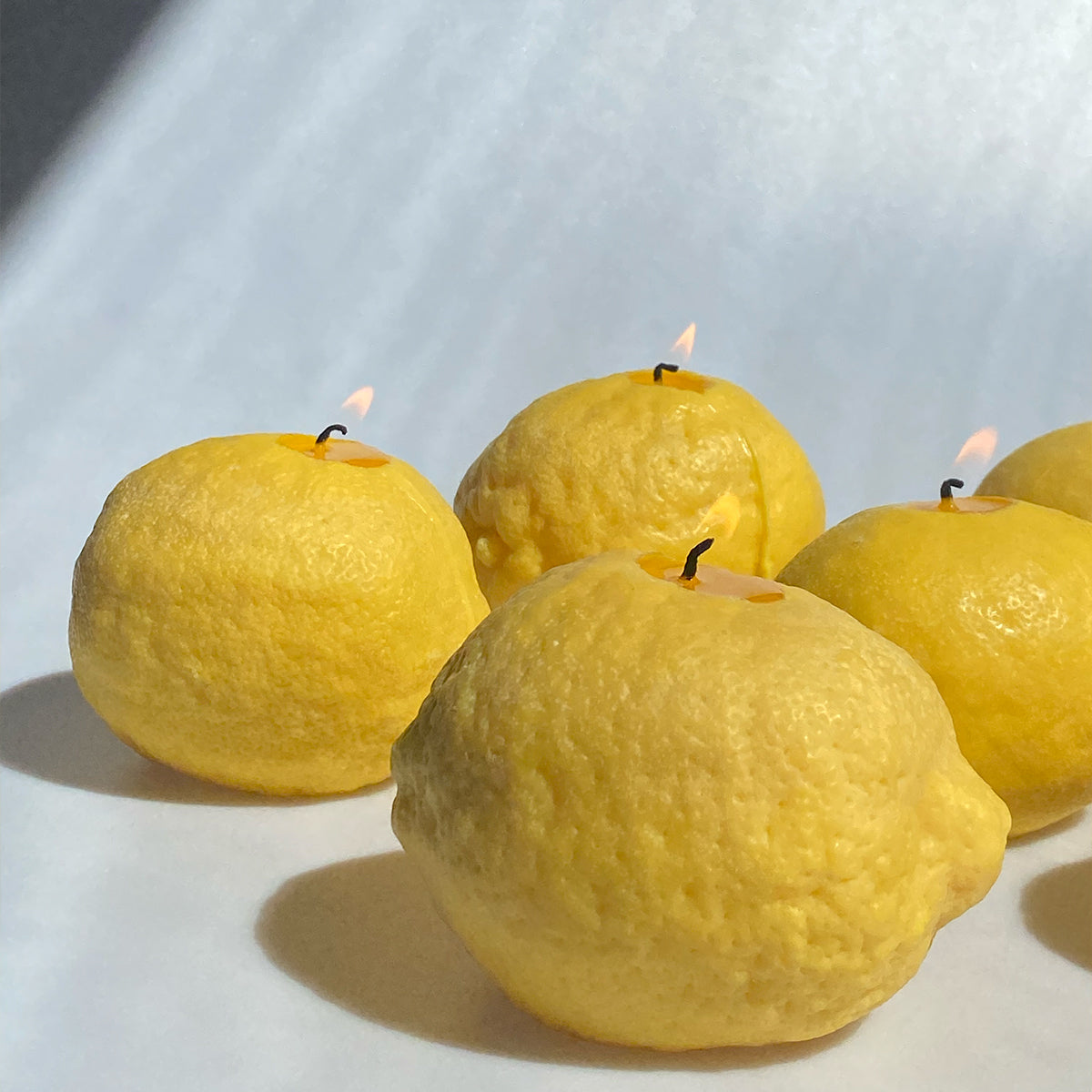 Lemon candle soy wax hand poured vegan.