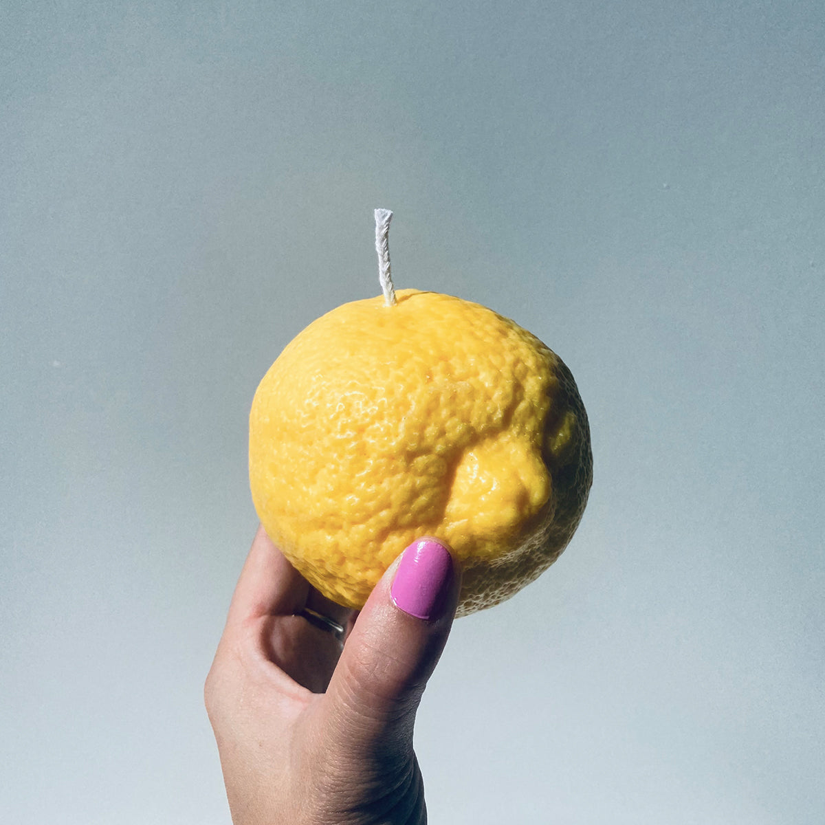 Lemon candle soy wax hand poured vegan.