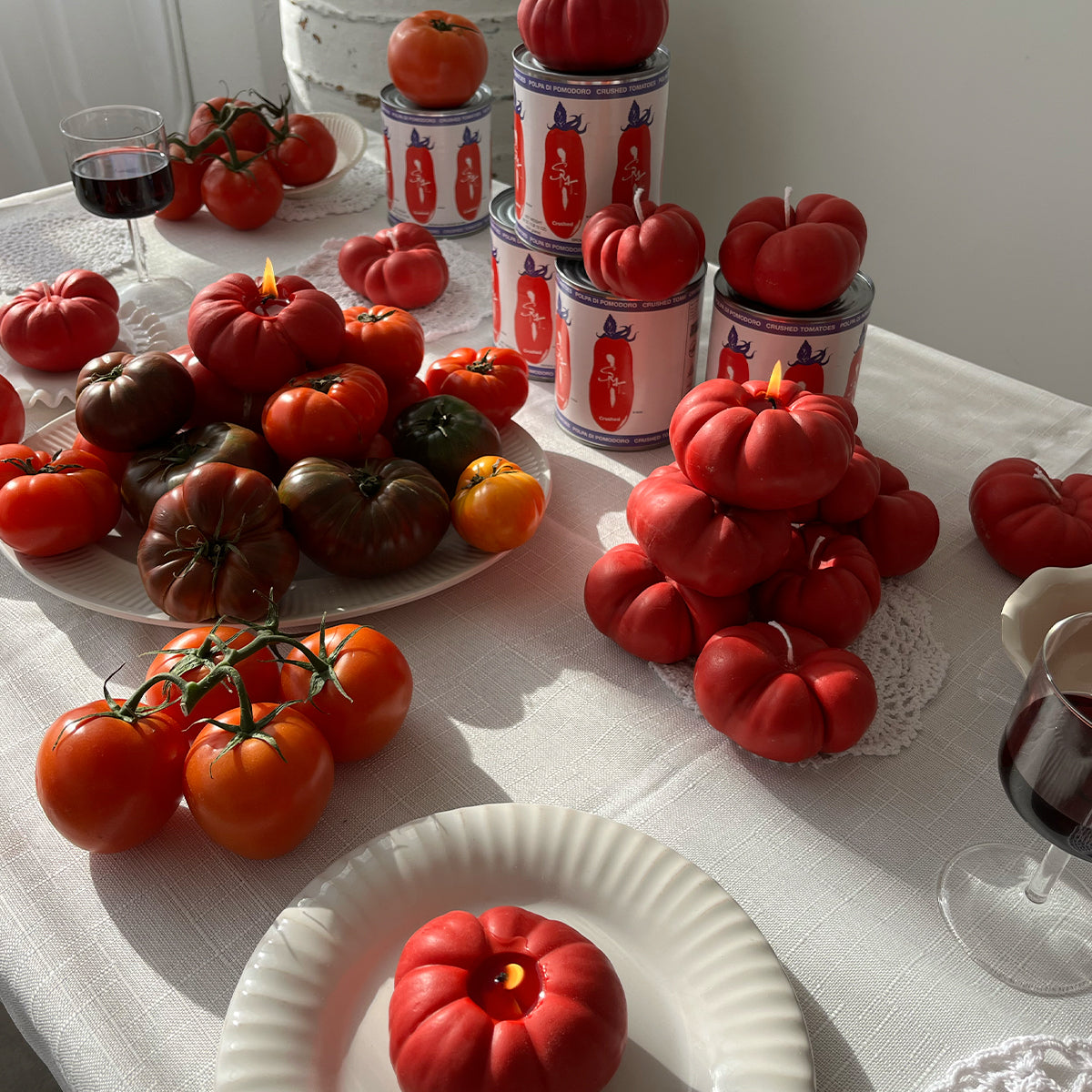 Tomato candle hand poured vegan soy wax 