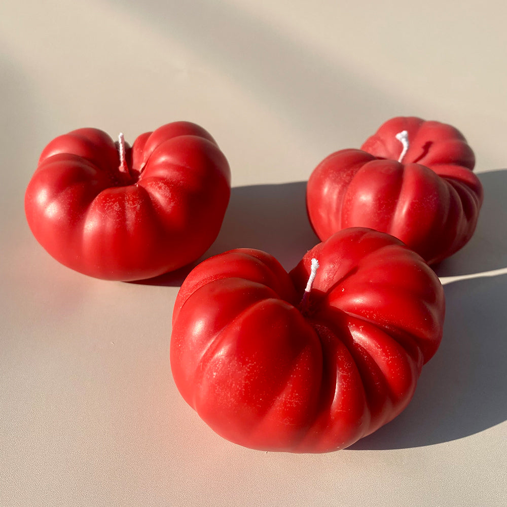 Tomato candle hand poured vegan soy wax.