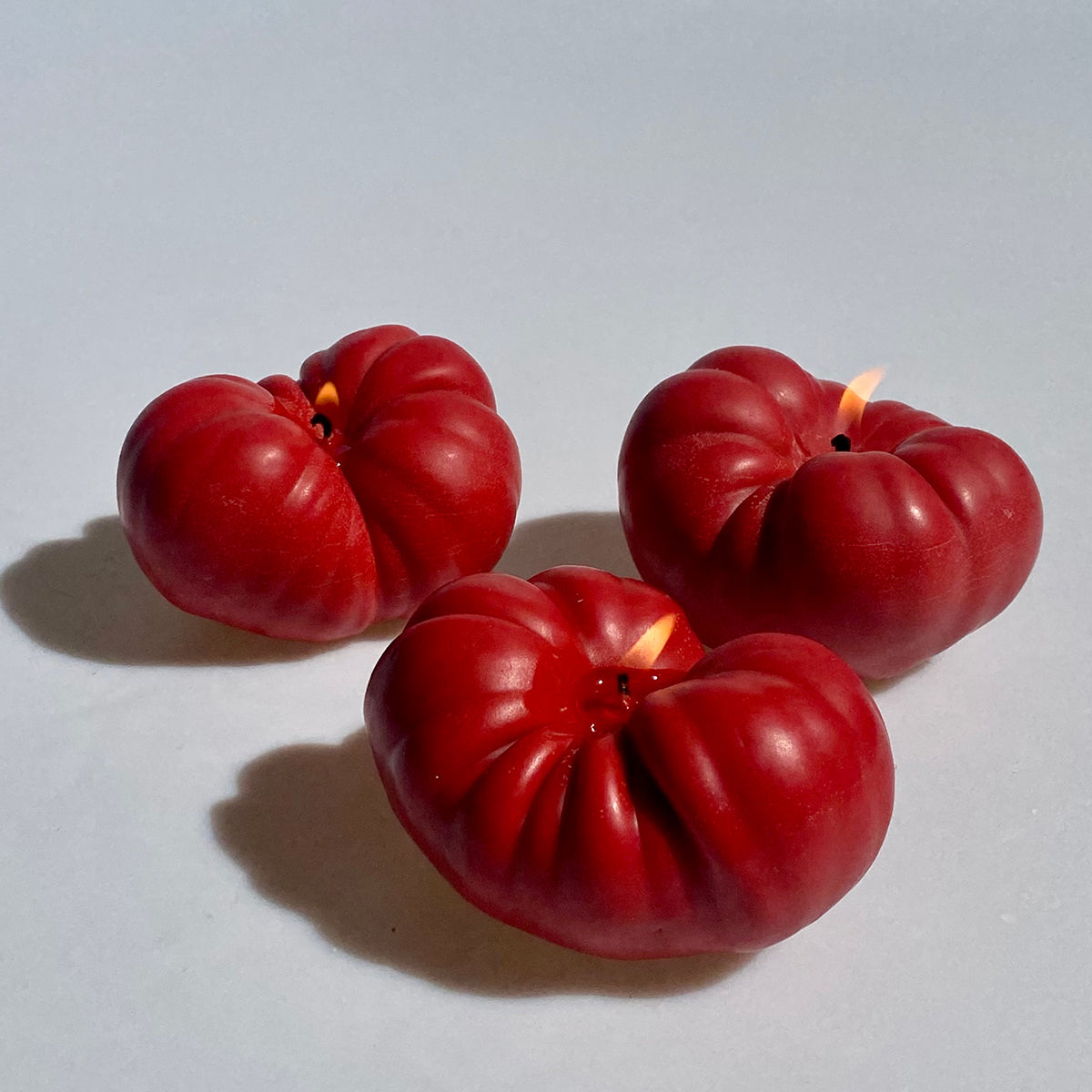 Tomato candle hand poured vegan soy wax.